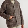 Checked Brushed-Knit Cardigan - FR