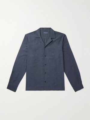 Safra Herringbone Cotton-Flannel Shirt Safra Herringbone Cotton-Flannel Shirt