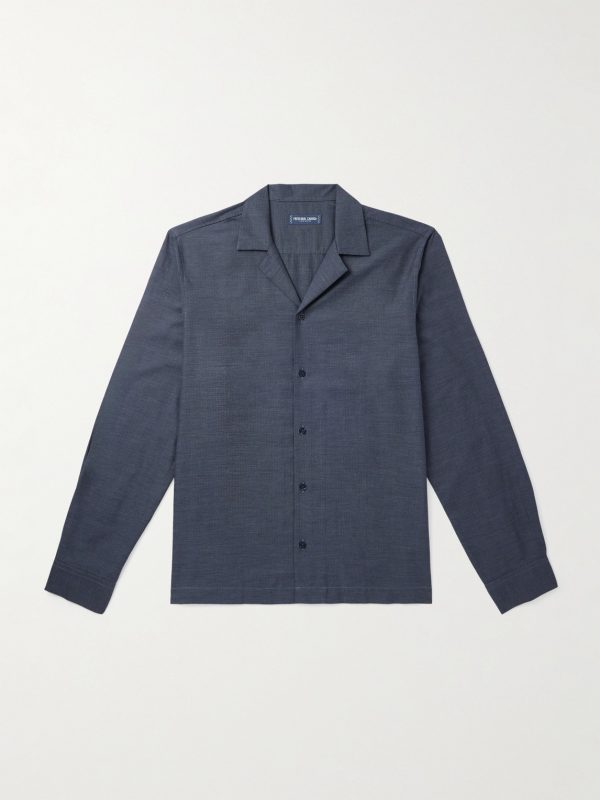 Safra Herringbone Cotton-Flannel Shirt Safra Herringbone Cotton-Flannel Shirt