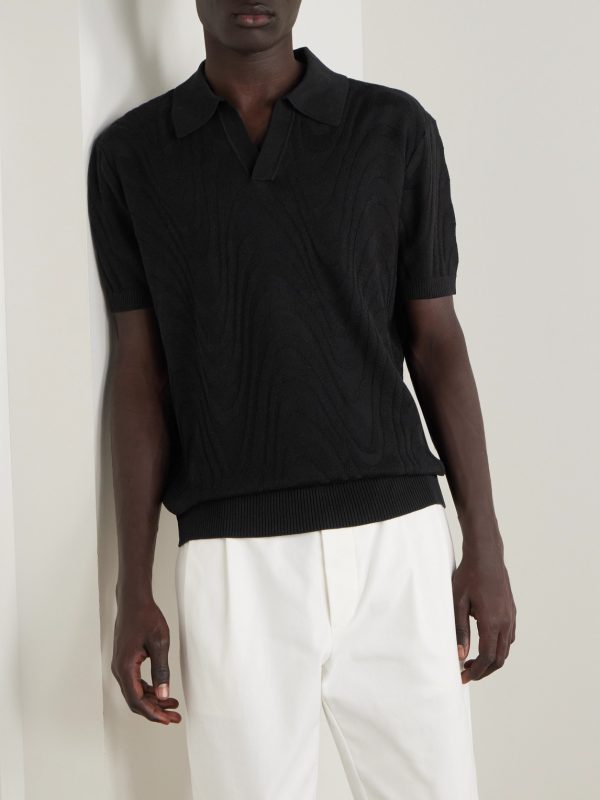 Rino Cotton and Silk-Blend Polo Shirt - FR Rino Cotton and Silk-Blend Polo Shirt - FR