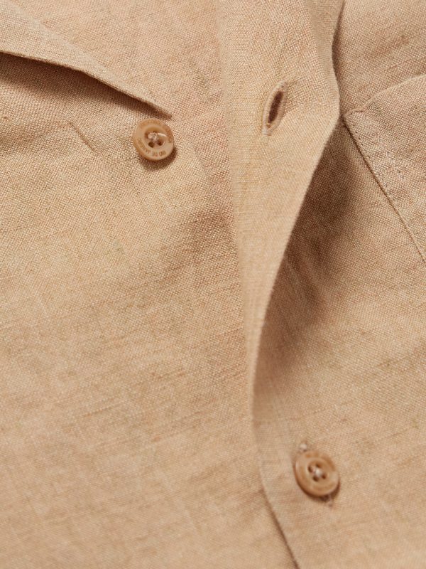 Angelo Camp-Collar Linen Shirt - CU Angelo Camp-Collar Linen Shirt - CU