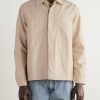 Fonted Herringbone Cotton Overshirt - FR