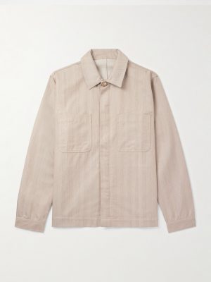Fonted Herringbone Cotton Overshirt