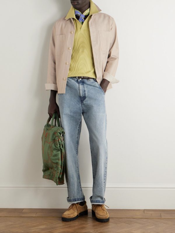 Fonted Herringbone Cotton Overshirt - OU