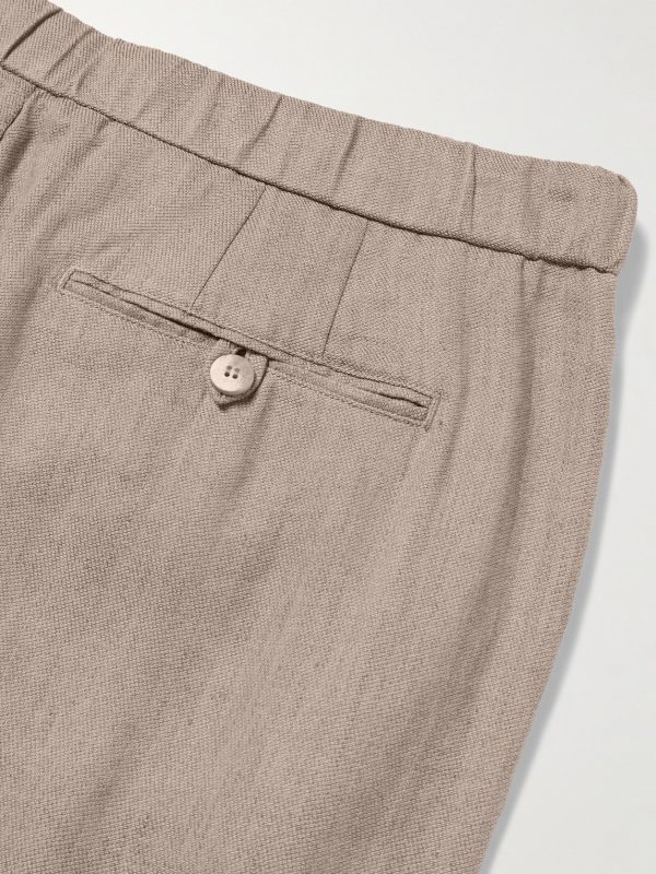 Oscar Straight-Leg Linen and Cotton-Blend Drawstring Trousers - CU Oscar Straight-Leg Linen and Cotton-Blend Drawstring Trousers - CU