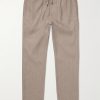 Oscar Straight-Leg Linen and Cotton-Blend Drawstring Trousers Oscar Straight-Leg Linen and Cotton-Blend Drawstring Trousers