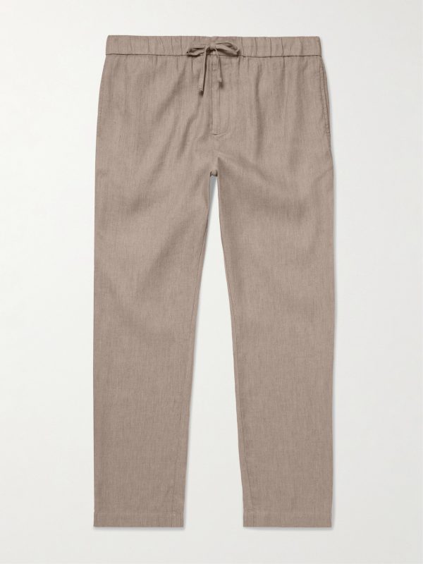 Oscar Straight-Leg Linen and Cotton-Blend Drawstring Trousers Oscar Straight-Leg Linen and Cotton-Blend Drawstring Trousers