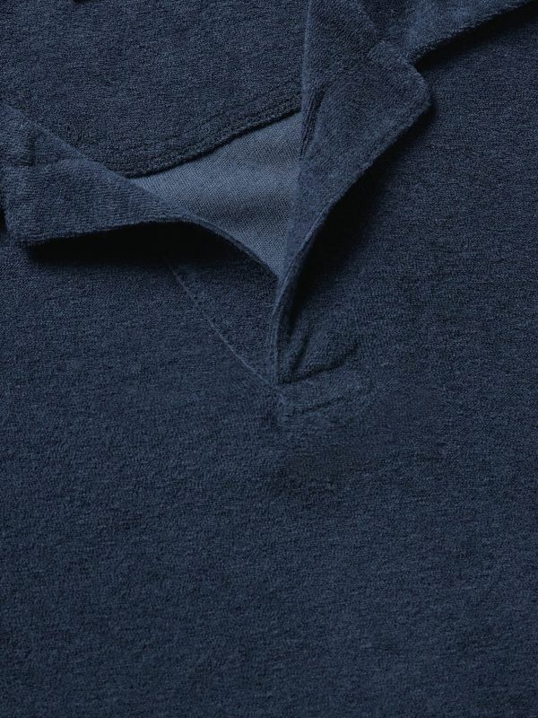 Faustino Camp-Collar Cotton, Lyocell and Linen-Blend Terry Polo Shirt - CU Faustino Camp-Collar Cotton, Lyocell and Linen-Blend Terry Polo Shirt - CU