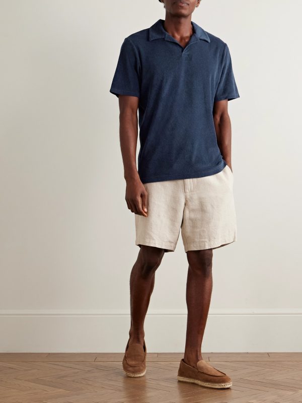 Faustino Camp-Collar Cotton, Lyocell and Linen-Blend Terry Polo Shirt - OU Faustino Camp-Collar Cotton, Lyocell and Linen-Blend Terry Polo Shirt - OU