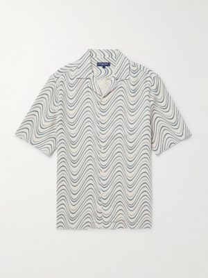 Roberto Camp-Collar Printed Linen Shirt Roberto Camp-Collar Printed Linen Shirt