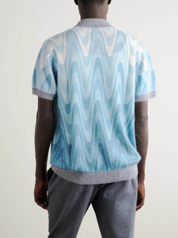 Romero Printed Brushed Wool and Cashmere-Blend Cardigan - BK