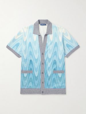 Romero Printed Brushed Wool and Cashmere-Blend Cardigan Romero Printed Brushed Wool and Cashmere-Blend Cardigan