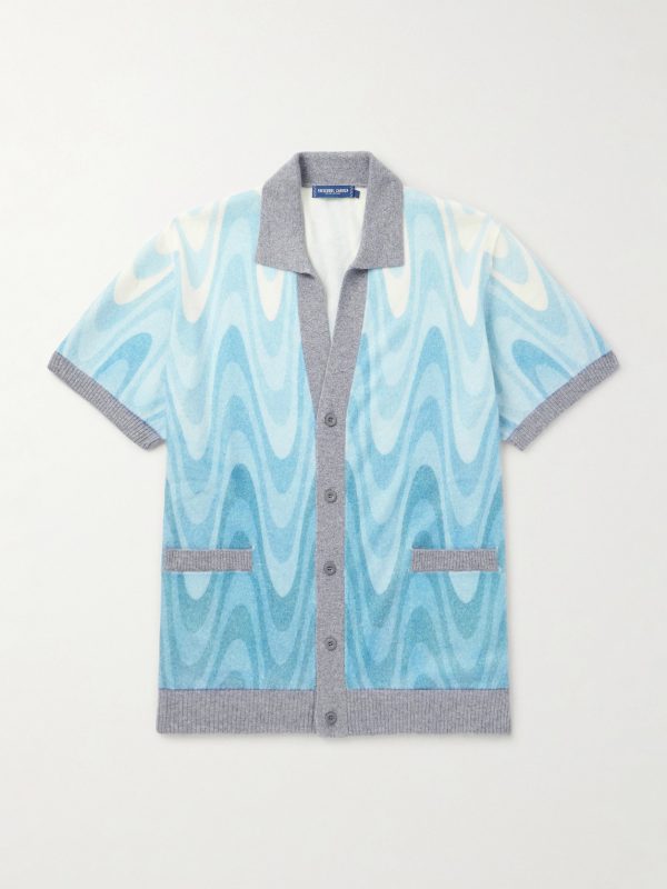 Romero Printed Brushed Wool and Cashmere-Blend Cardigan