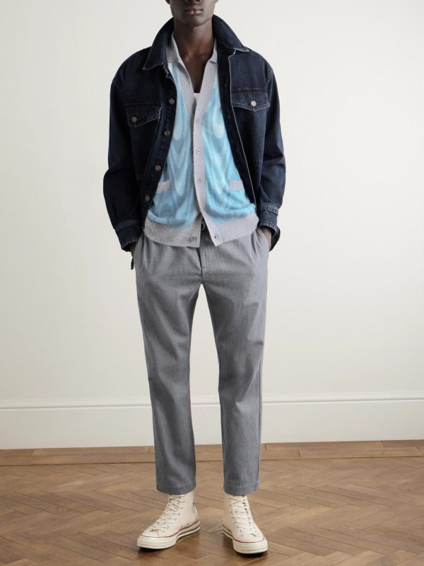 Romero Printed Brushed Wool and Cashmere-Blend Cardigan - OU