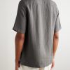 Angelo Camp-Collar Linen Shirt - BK