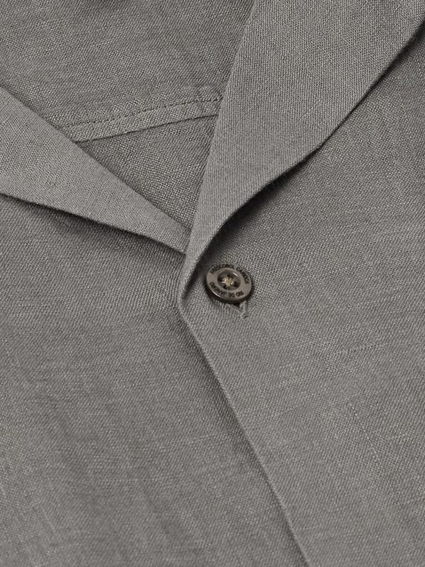 Angelo Camp-Collar Linen Shirt - CU