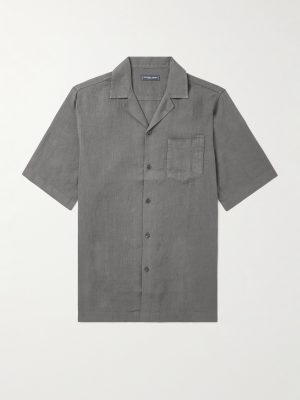 Angelo Camp-Collar Linen Shirt Angelo Camp-Collar Linen Shirt