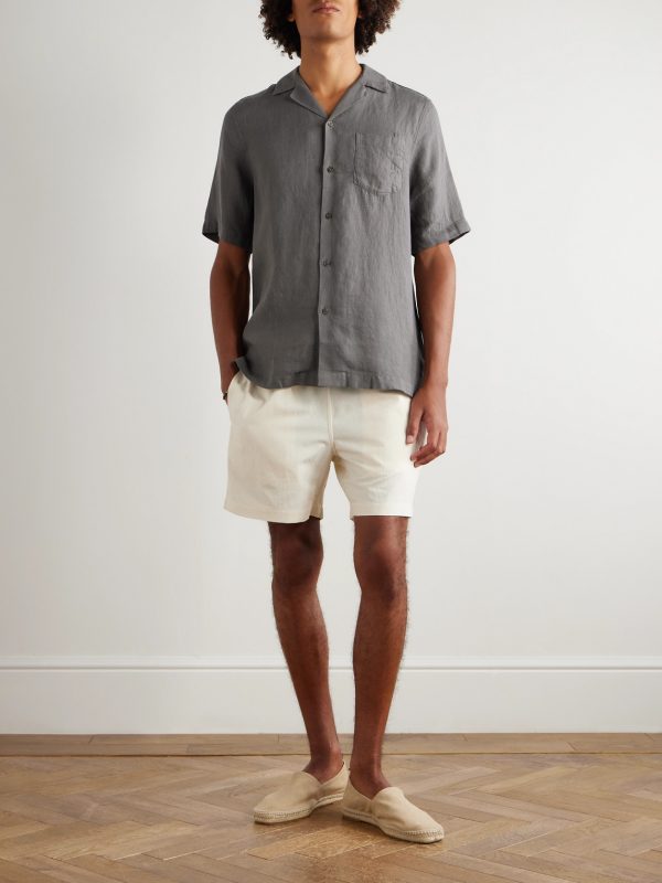 Angelo Camp-Collar Linen Shirt - OU