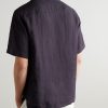Angelo Camp-Collar Linen Shirt - BK Angelo Camp-Collar Linen Shirt - BK