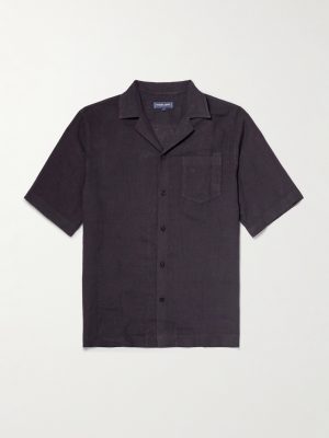 Angelo Camp-Collar Linen Shirt Angelo Camp-Collar Linen Shirt