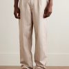 Aldo Wide-Leg Herringbone Cotton Trousers - FR Aldo Wide-Leg Herringbone Cotton Trousers - FR