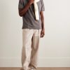Aldo Wide-Leg Herringbone Cotton Trousers - OU Aldo Wide-Leg Herringbone Cotton Trousers - OU