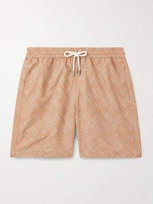 Santos Straight-Leg Mid-Length Printed Recycled Swim Shorts Santos Straight-Leg Mid-Length Printed Recycled Swim Shorts