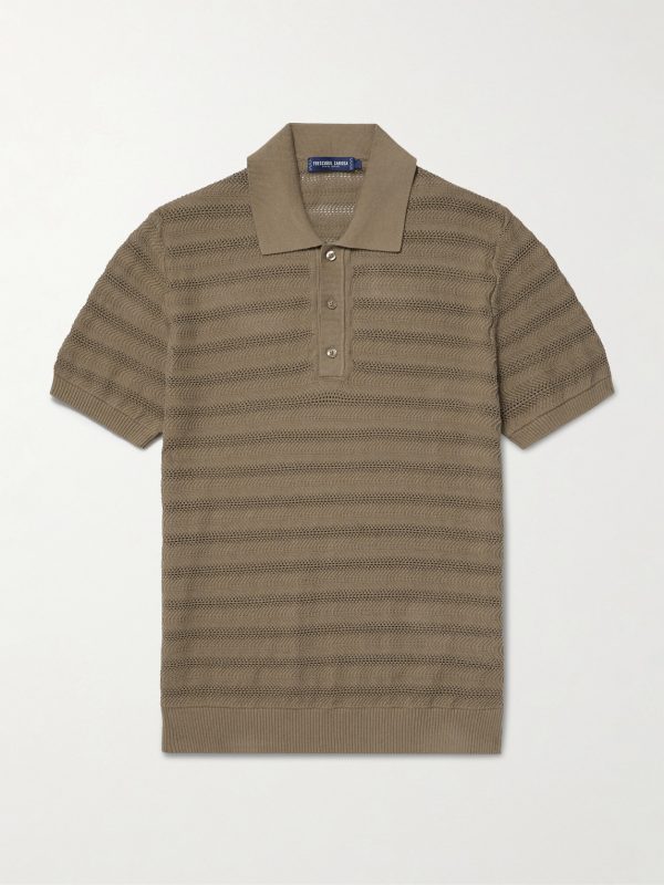 Vidal Open-Knit Cotton Polo Shirt