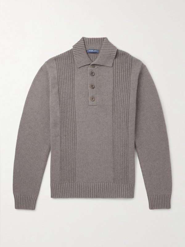 Romano Cotton and Cashmere-Blend Polo Sweater Romano Cotton and Cashmere-Blend Polo Sweater