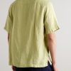 Angelo Camp-Collar Linen Shirt - BK Angelo Camp-Collar Linen Shirt - BK