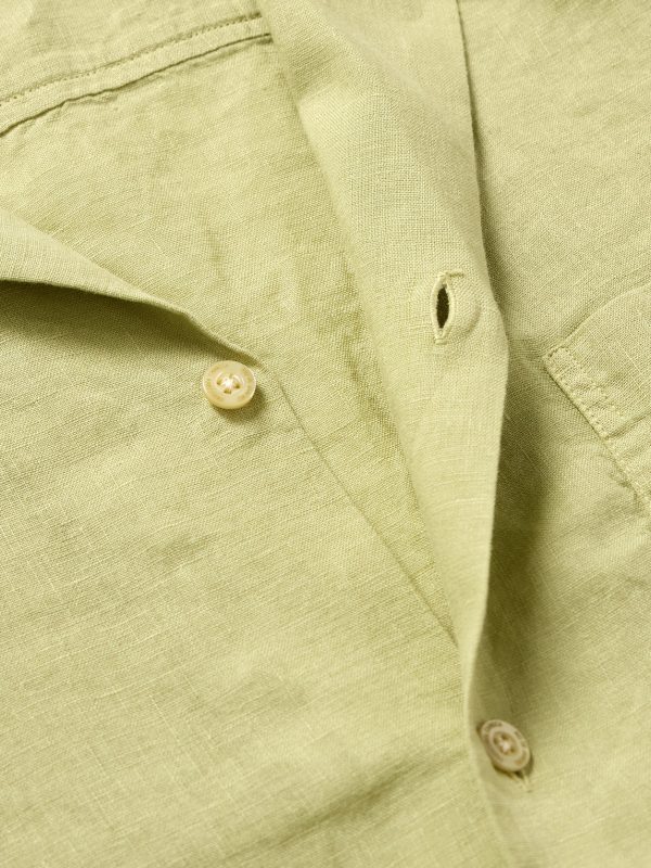 Angelo Camp-Collar Linen Shirt - CU Angelo Camp-Collar Linen Shirt - CU