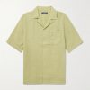 Angelo Camp-Collar Linen Shirt Angelo Camp-Collar Linen Shirt