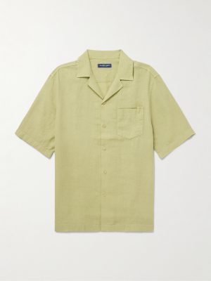 Angelo Camp-Collar Linen Shirt Angelo Camp-Collar Linen Shirt