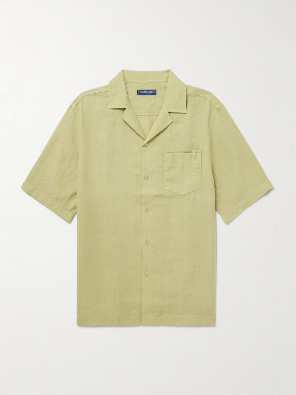 Angelo Camp-Collar Linen Shirt Angelo Camp-Collar Linen Shirt