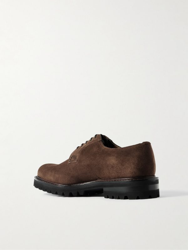 Shannon Leather-Trimmed Suede Derby Shoes - BK