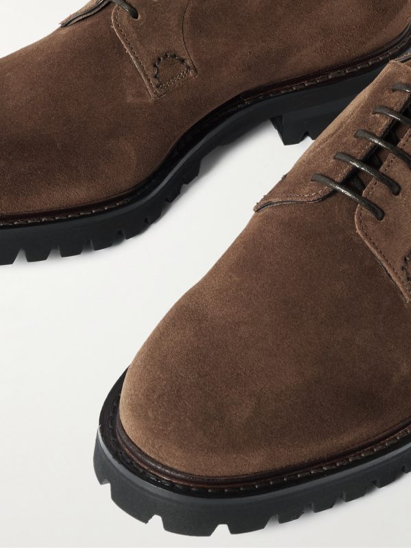Shannon Leather-Trimmed Suede Derby Shoes - CU