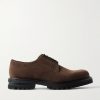 Shannon Leather-Trimmed Suede Derby Shoes