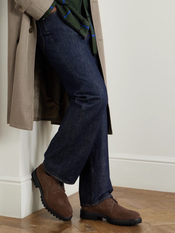 Shannon Leather-Trimmed Suede Derby Shoes - OU