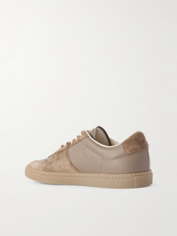 Bball Suede-Trimmed Leather Sneakers - BK
