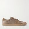 Bball Suede-Trimmed Leather Sneakers