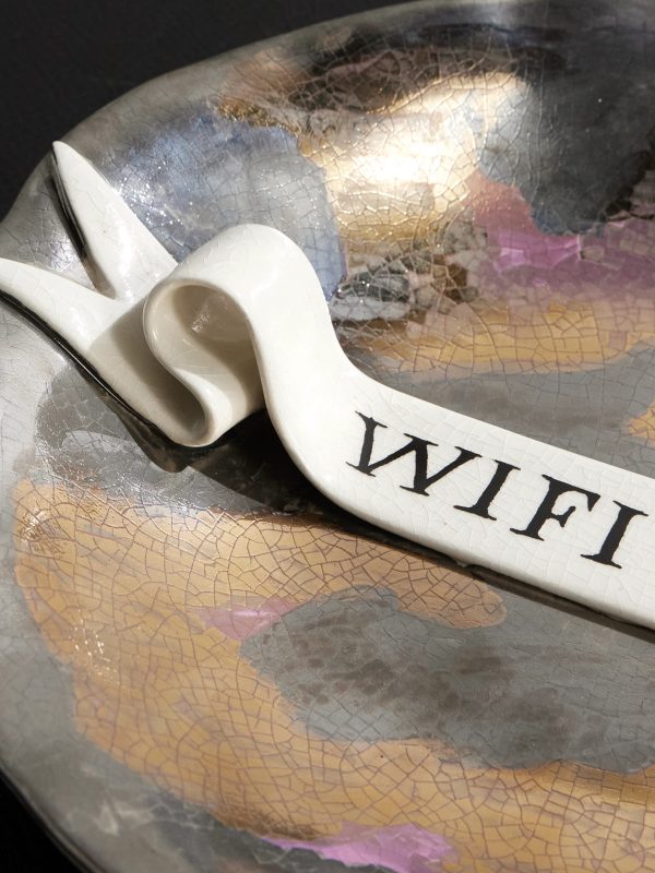 + Ruan Hoffmann Wifi Off Painted Earthenware Plate - CU + Ruan Hoffmann Wifi Off Painted Earthenware Plate - CU
