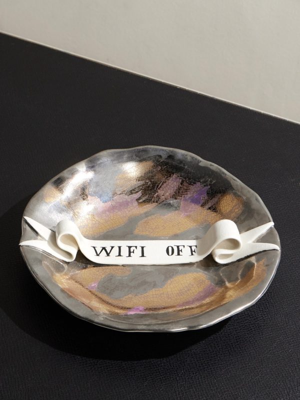 + Ruan Hoffmann Wifi Off Painted Earthenware Plate + Ruan Hoffmann Wifi Off Painted Earthenware Plate