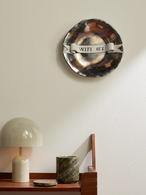 + Ruan Hoffmann Wifi Off Painted Earthenware Plate - OU + Ruan Hoffmann Wifi Off Painted Earthenware Plate - OU