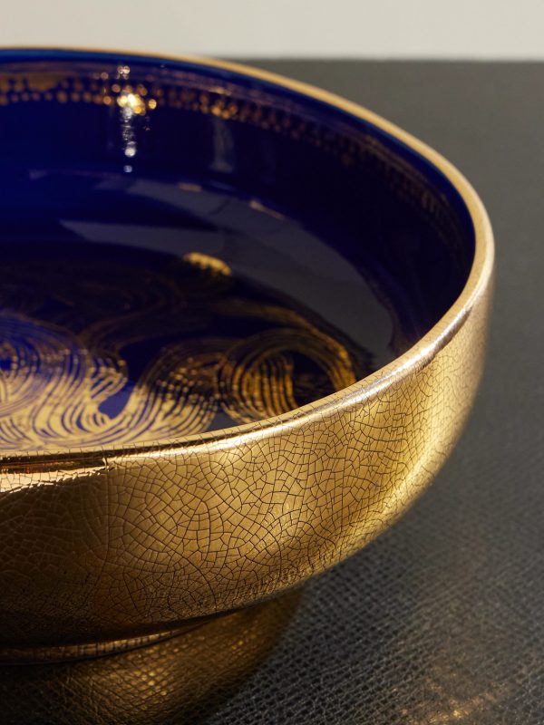 + Ruan Hoffmann Gold-Plated Painted Earthenware Bowl - CU