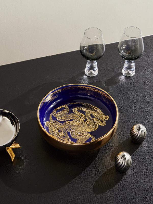 + Ruan Hoffmann Gold-Plated Painted Earthenware Bowl - OU