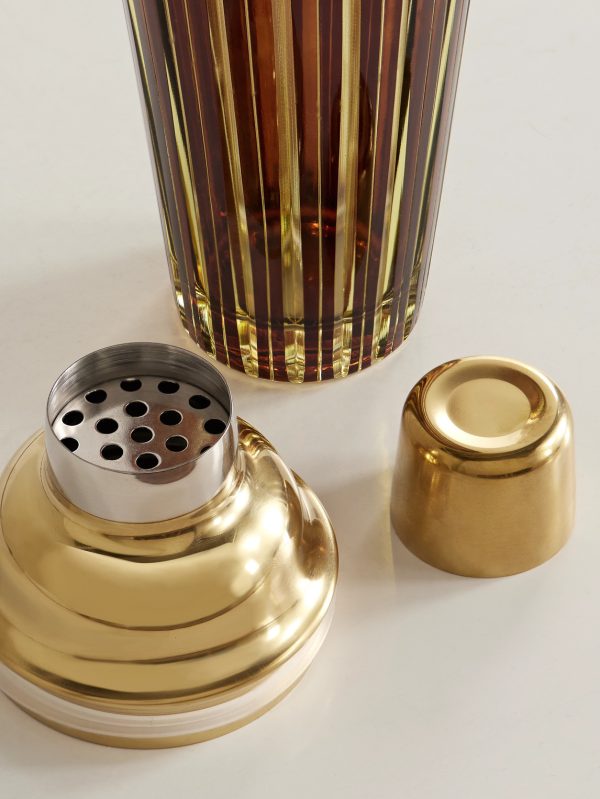 Prism Glass and Gold-Tone Cocktail Shaker - CU