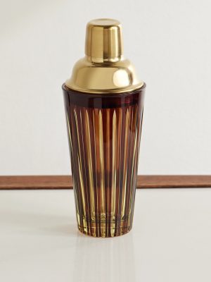 Prism Glass and Gold-Tone Cocktail Shaker Prism Glass and Gold-Tone Cocktail Shaker
