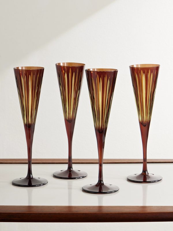 Prism Set of Four Champagne Flutes