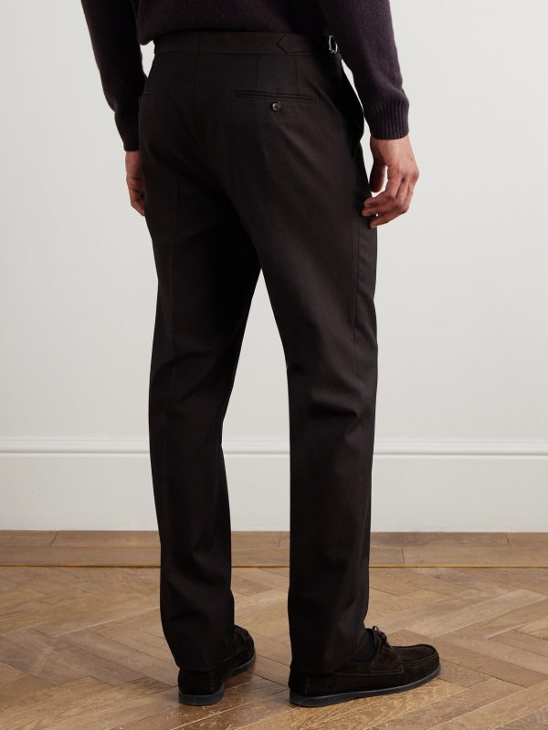 Straight-Leg Cotton and Silk-Blend Twill Suit Trousers - BK Straight-Leg Cotton and Silk-Blend Twill Suit Trousers - BK