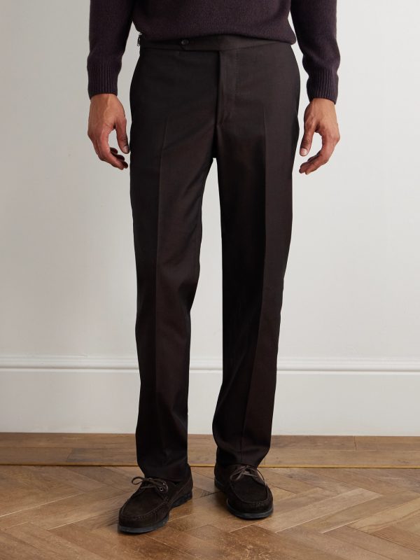 Straight-Leg Cotton and Silk-Blend Twill Suit Trousers - FR Straight-Leg Cotton and Silk-Blend Twill Suit Trousers - FR